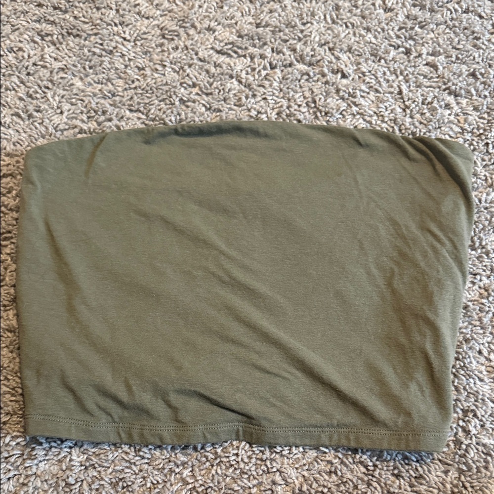 Garage Khaki Green Crop Top